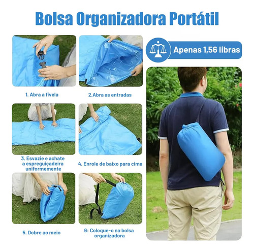 Sofá Inflável Praia Piscina Camping Saco De Dormir Portatil