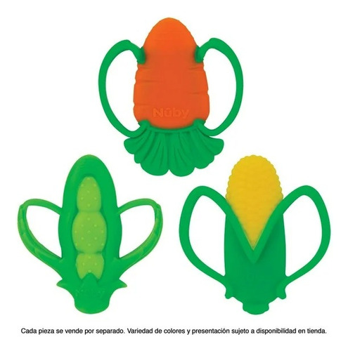 Mordedera Nuby Vegetales Varios Colores 1 Pza