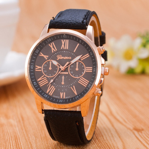 10 Unids Geneva Reloj Al Por Mayor Cuero Moda Relojes Señor