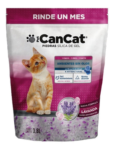 Piedras Silicas Gatos Sanitaria Gel Lavanda 3,8lts Cancat K9