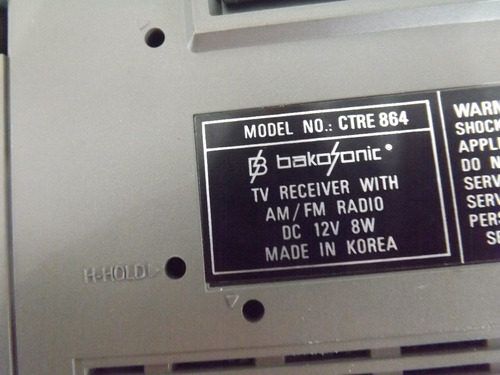 Televisão Portatil De Carro Marca Model No Ctre 864 # 5055