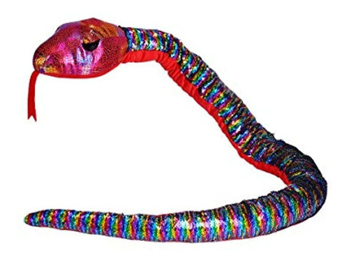 Peluche De Serpiente De Lentejuelas De La Republica Salvaje Color Rainbow