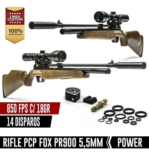 Rifle Fox Pr900w Power+infaldor Fox 300 Bar + Mira Cannon