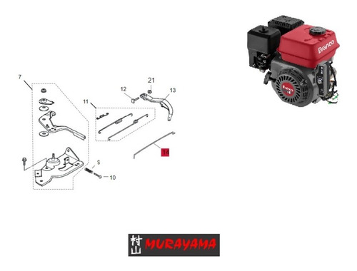 Haste Tirante Acelerador Carburador Motores 5,5 6,5 Hp 