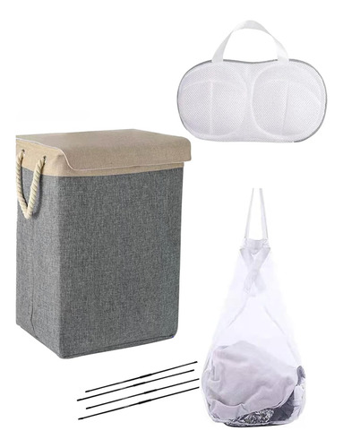 Cesta De Lavandería Grande Con Tapa Y Asas Plegable
