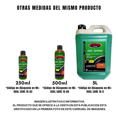 Gel Shine 5 L Brillo Neumáticos Gomas Plásticos