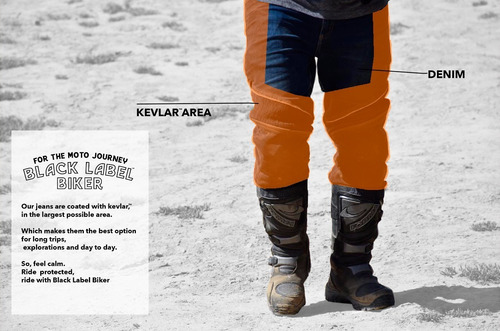 Imagen 4 de 10 de Pantalón Motociclista Kevlar Black Label Biker Baja 1000