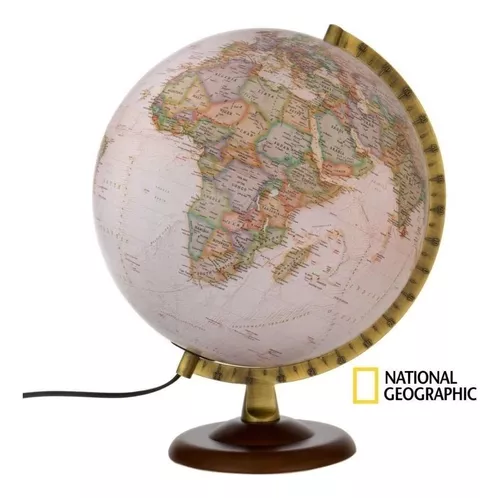 Globo terrestre histórico 30cm com luz, Bivolt, Tecnodidattica