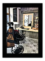 Comprar Quadro Decorativo Salão Barber Shop Barbearia Cadeira Pente