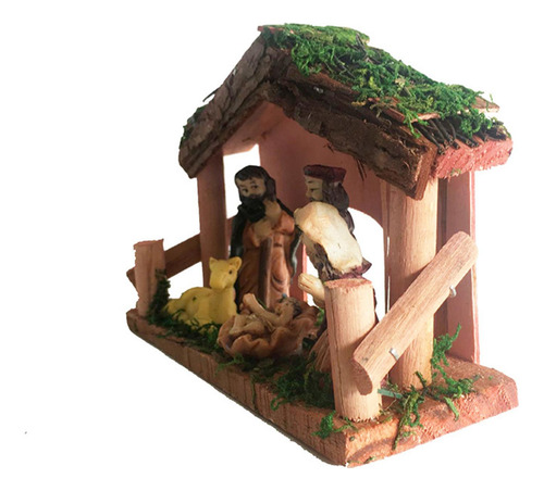 Resina Nacimiento De Jesús Escultura B Con Luz Led