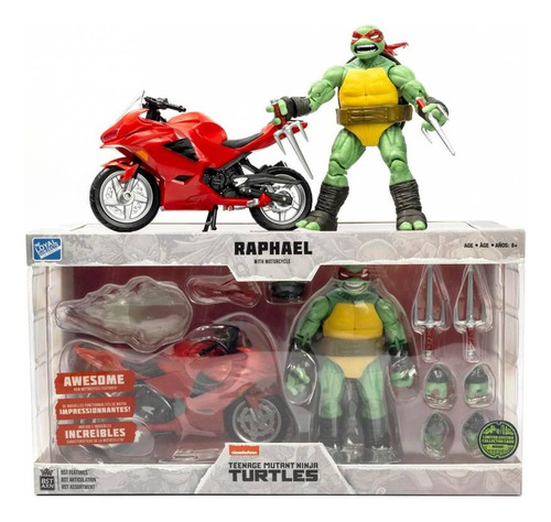 Figura Colección Tmnt Bst Axn + Vehicle Raphael Con