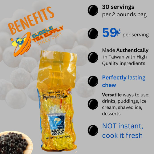 Bolas Boba De Tapioca Sabor Azúcar Morena 1 Kg Para Té
