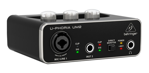Imagem 1 de 5 de Interface De Áudio Behringer U-phoria Um2 Usb