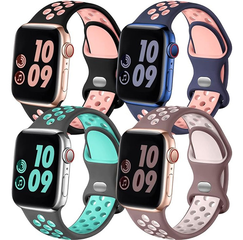 4 Mallas Deportivas Para Apple Watch 49/45/42mm D Talle S-m