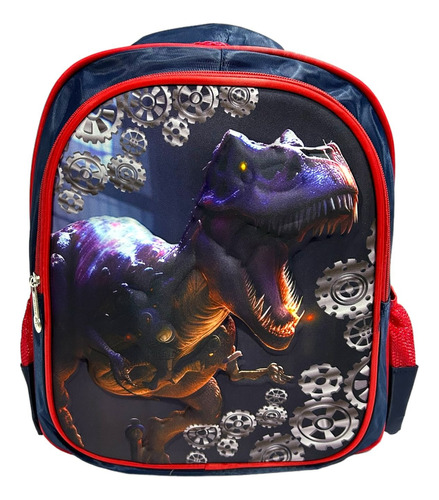 Mochila Dinosaurio T-rex Prescolar Jardín 2c Calidad Premium