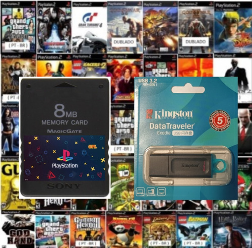 Playstation 2 Slim Ultmate Black Combo Preto (Recondicionado)