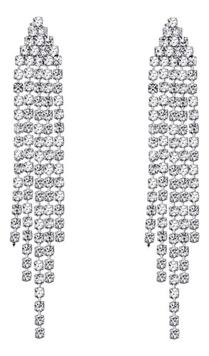 Pendientes Colgantes Lineales Con Borlas Tipo Chandelier De