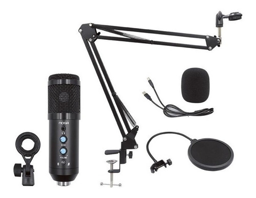 Imagen 2 de 3 de Micrófono Noga MIC-ST700 condensador cardioide unidireccional negro