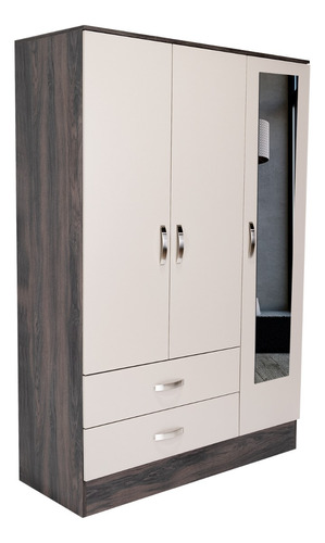 Closet Balton 181x120x49 Con Espejo Rta Color Taupe Wengue