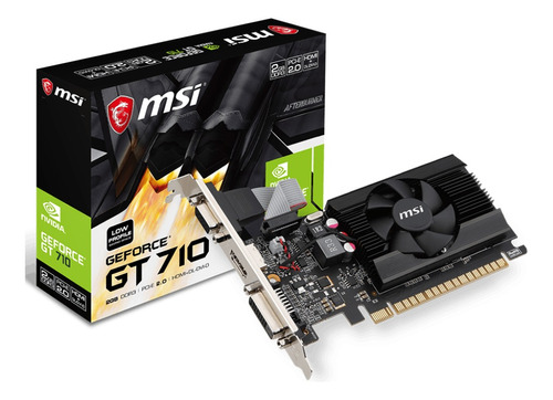 Placa De Video Nvidia Msi  Geforce Gt 710 Gt 710 2gd3 Lp 2gb