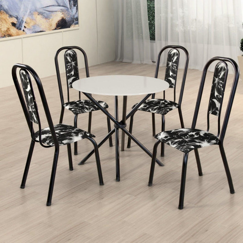 Conjunto Sala De Jantar Mesa Com 4 Cadeiras Fortaleza