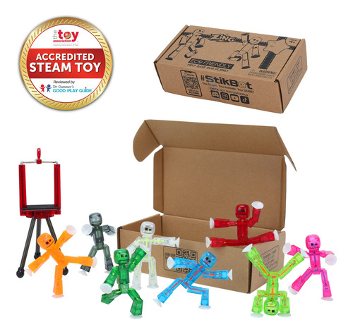 Conjunto De 8 Bonecos De Ação Stikbot Zing Com Tripé Para Ce