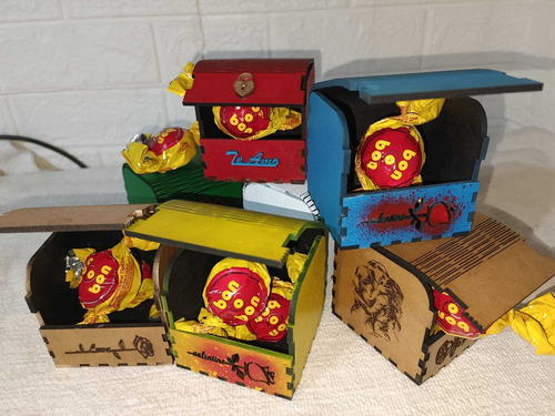 Caja De Mdf Diseño San Valentín Para Obsequio Con Bombones