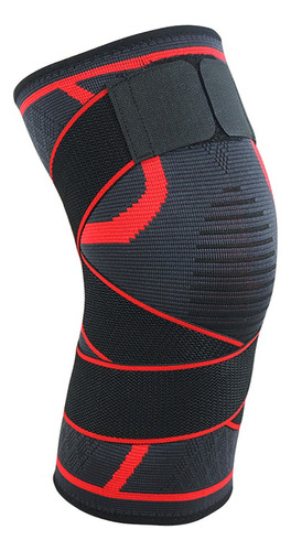 Rodillera Elástica Con Banda Ajustable De Compresion Transpirable Fabricada En Nylon/spandex Para Soporte Y Desinflamar Color Rojo Talla M