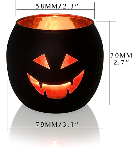 Juego De 6 Portavelas Para Centro De Mesa De Halloween, N...