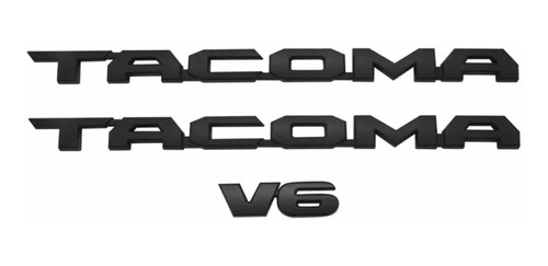 Emblema Letras Tacoma Y V6 Negro + Regalo Trd 2006 + 2023