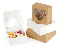 Comprar Cotillon Caja Con Visor Acetato, 4 Cupcakes. Pack 12 Unds