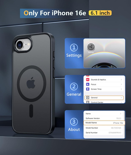 Funda Magnética Translúcida Para iPhone 16e 16 Pro/plus/pro Max 16 | Resistente A Caídas Militares | Funda Delgada Antideslizante Mate