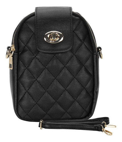 Bolsa Feminina Transversal Fuseco Wbft81006 Cor Preto