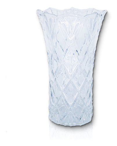 Imagem 1 de 5 de Vaso Em Vidro Transparente Lucena Alto Relevo Decoração Mesa