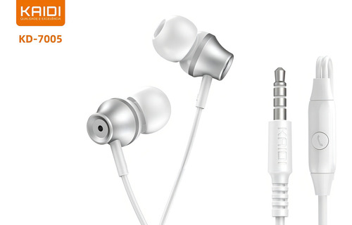 Fone De Ouvido Com Fio Intra-auricular Com Microfone Kd-7005 Cor Branco Cor Da Luz Branco