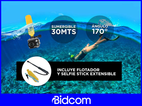 Imagen 6 de 10 de Camara Para Deportes Gadnic 4k Pantalla Touch Sumergible 30m