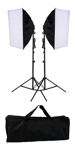 Kit 2 Luz Contínua Soft Box 50 X 70 Soquete E27 + Tripe 2m