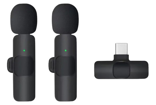 Kit De 2 Microfonos Inalámbricos Solapa Para Celular Usb-c