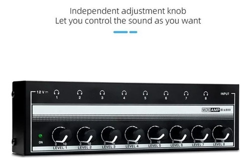 Mini Amplificador De Auriculares Estéreo De 8 Canales Con