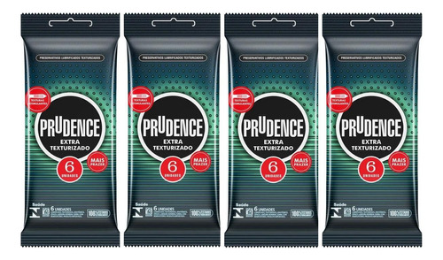 Preservativo Extra Texturizado Prudence 24 Und Kit 4