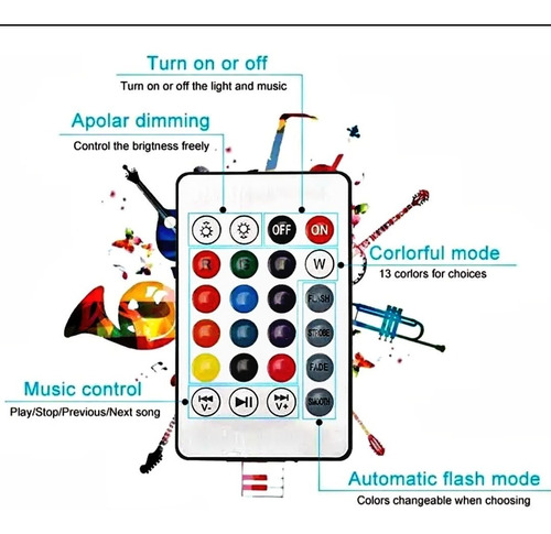 Pack 3 Ampolletas Musical Bluetooth-multicolor Con Control Color de la luz RGB