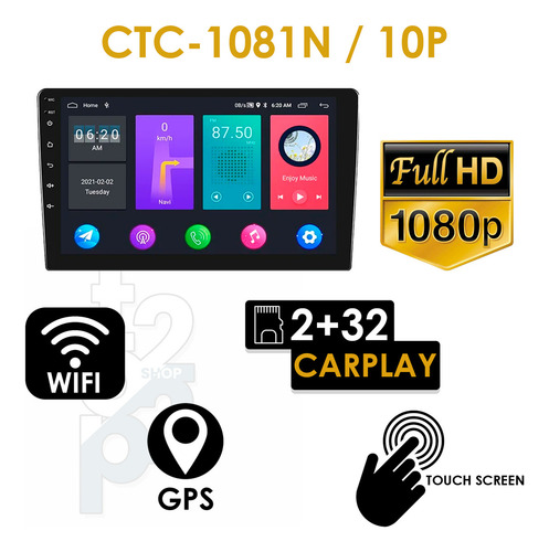 Central Multimídia Carplay E Android Auto 10p Com Gps Wifi