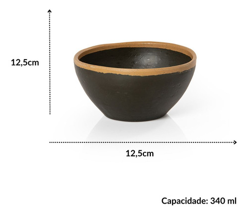 Kit 3 Tigela Bowl Rustic 12cm 340ml Melamina Gourmet Mix Cor Verde-escuro