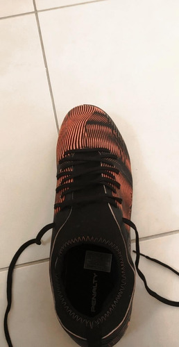 Chuteira Society Penalty Rx Ix - Laranja E Preto