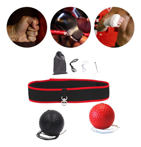 4 Pelota De Reflejo De Boxeo Para Adultos Y Bolas Rojas