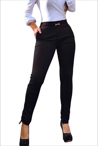 Pantalones De Vestir Mujer Skinny Ropa Formal De Dama Negro