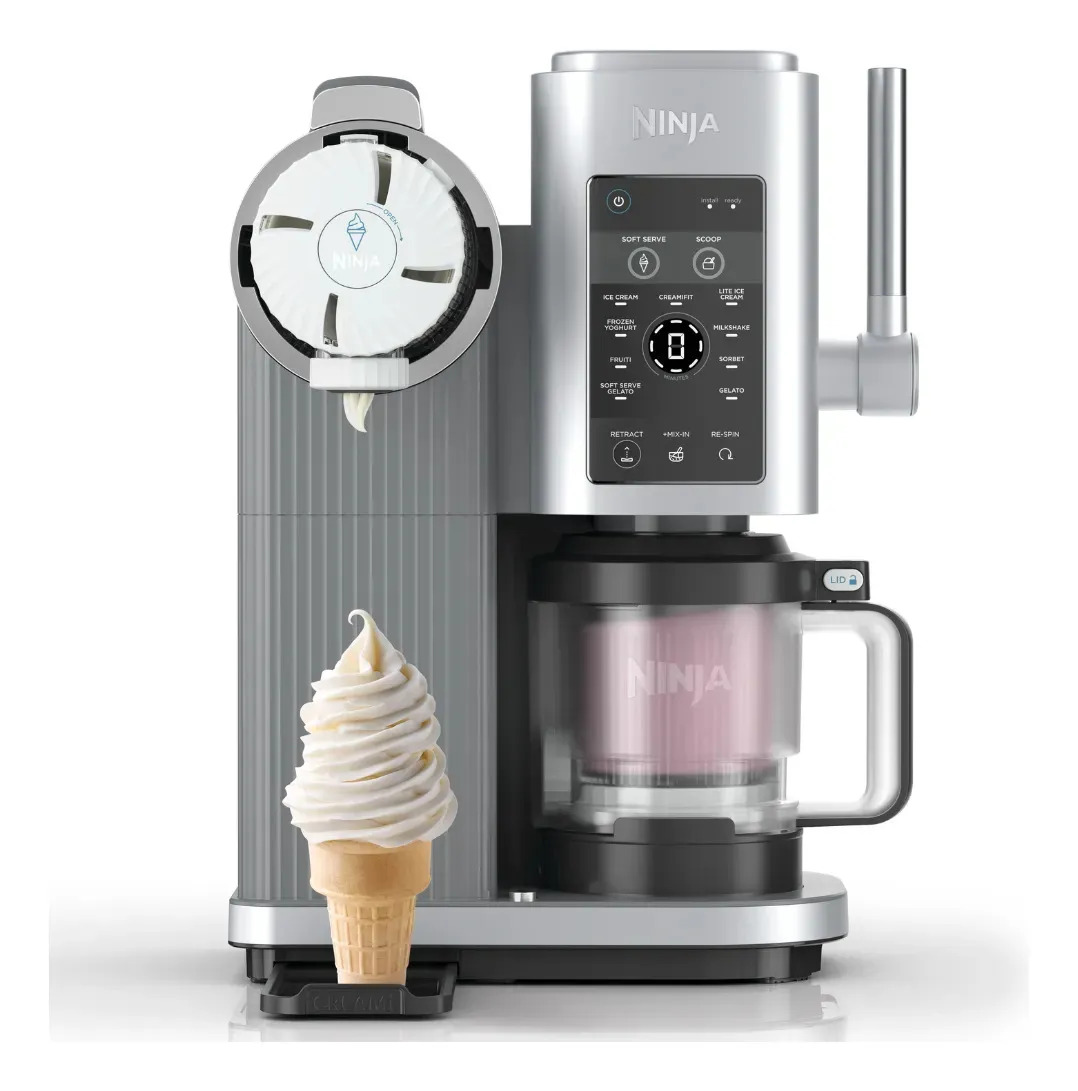 Ninja CREAMi Scoop and Swirl Máquina de Helados y Soft Serve 13 en 1 | Helado, Sorbete, Yogurt Frozen y más | Keto, Vegano y Alto Proteína | Mango Soft Serve en Casa | NC701