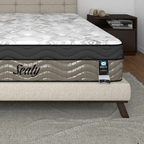 Colchón Matrimonial Sealy Foam Confort + 2 Almohadas Sealy Color Blanco
