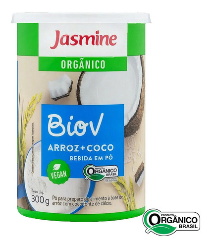 Leite De Arroz E Coco Em Pó Biov Orgânico Jasmine - 300g