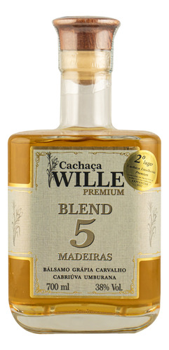 Cachaça Wille Blend 5 Madeiras Garrafa Texas 700ml